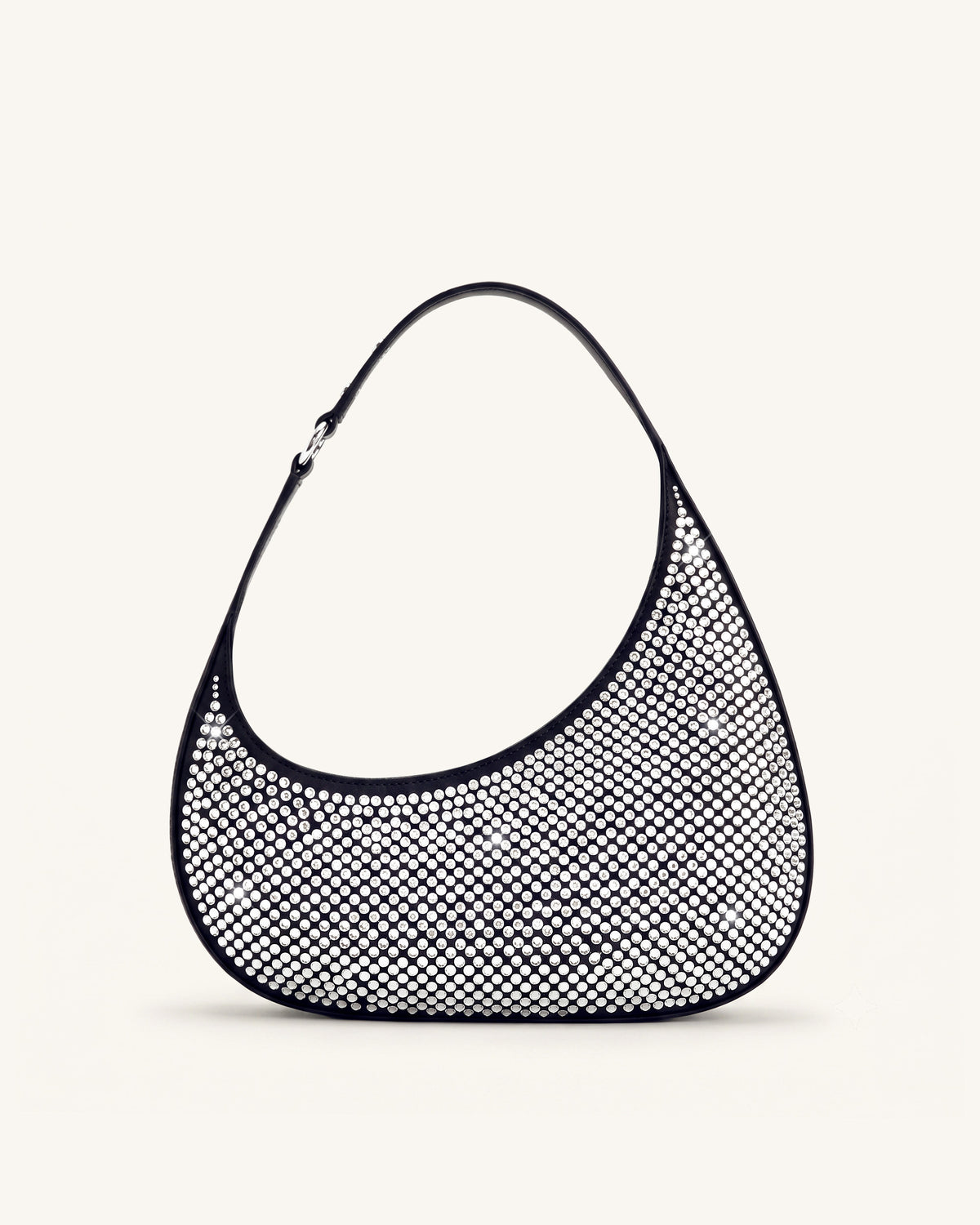 Harlee Artificial Crystal Shoulder Bag - Black