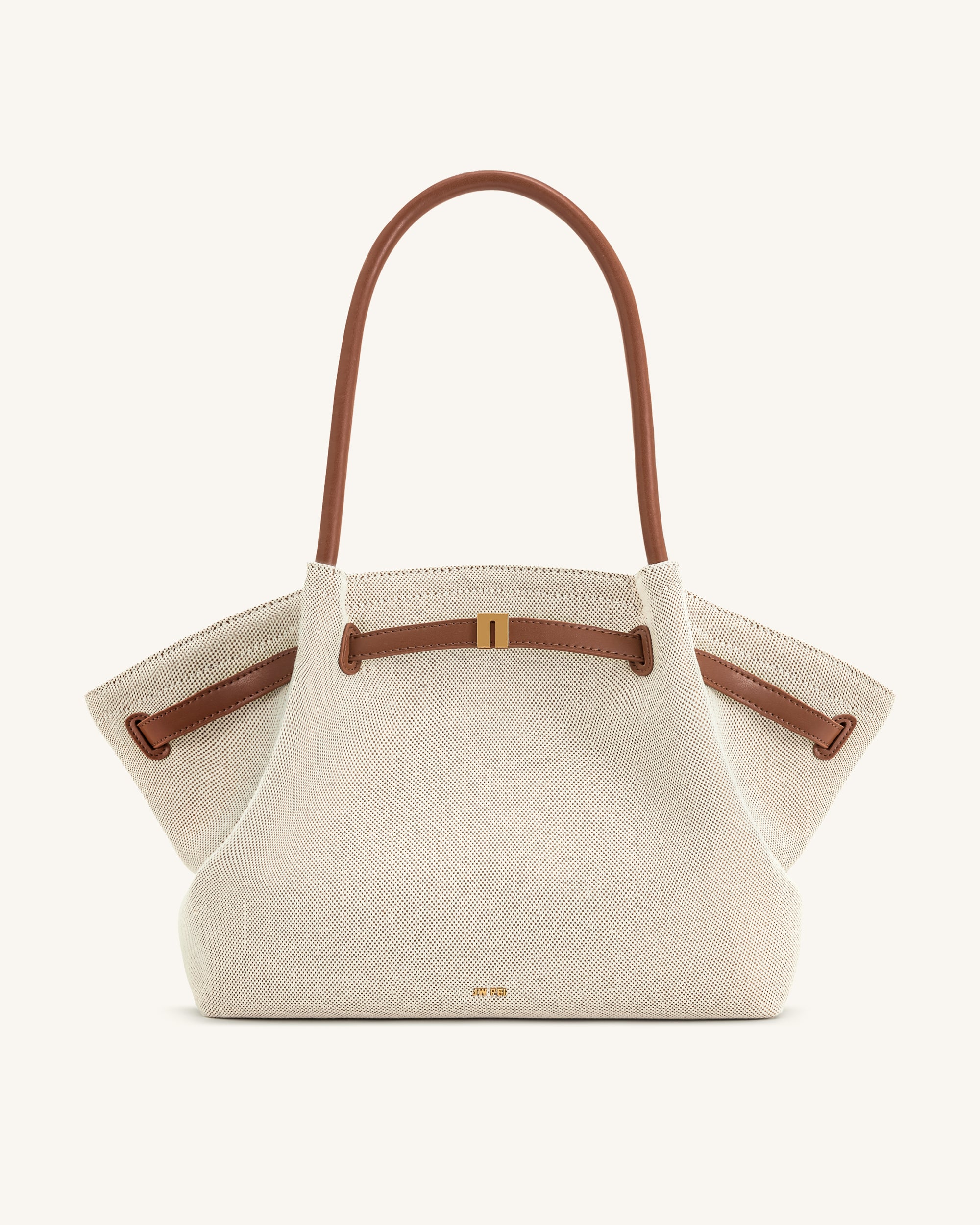 Hana Large Tote Bag - Brown Canvas
