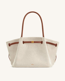 Hana Large Tote Bag - Brown Canvas