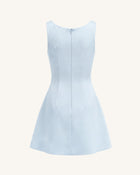Lily Floral Print Sleeveless A-Line Mini Dress - Light Blue