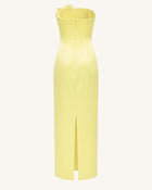 Orchid Embellished Strapless Maxi Dress - Yellow