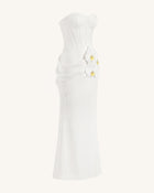 Orchid Embellished Corset Maxi Dress - White