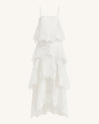 Orchid Embroidered Layered Maxi Dress - White