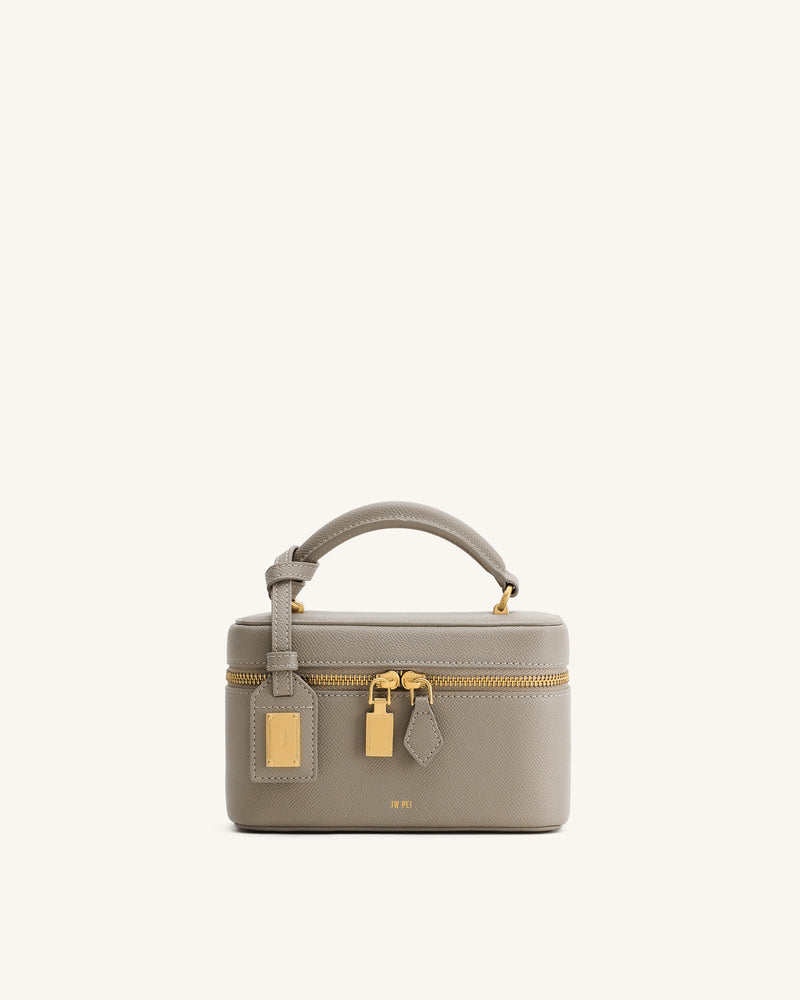 Cleo Box Shape Top Handle Bag - Taupe