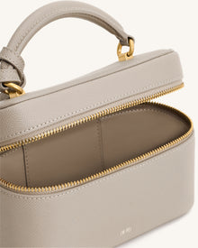 Cleo Box Shape Top Handle Bag - Taupe