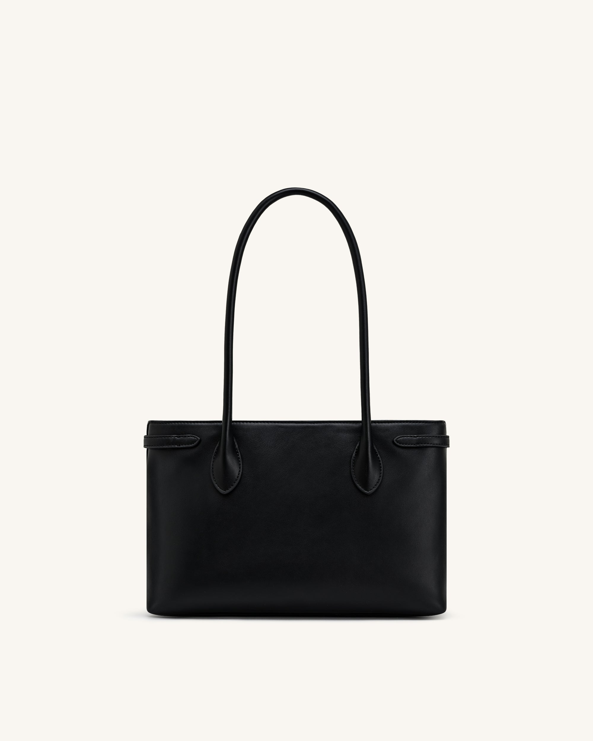 Camille Buckle Strap Tote Bag - Black