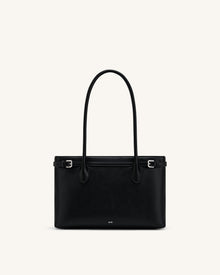 Camille Buckle Strap Tote Bag - Black