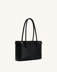 Camille Buckle Strap Tote Bag - Black