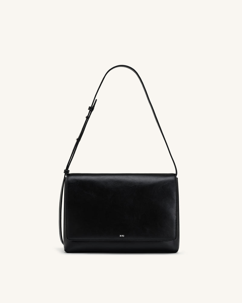 Isolde Flap Shoulder Bag - Black