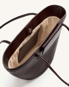 Corinne Pocket Tote Bag - Dark Brown