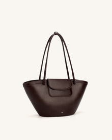 Corinne Pocket Tote Bag - Dark Brown