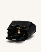 Rhea Small Pebbled Double Buckle Shoulder Bag - Black