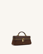 Cleo Faux Suede Vanity Bag - Dark Brown