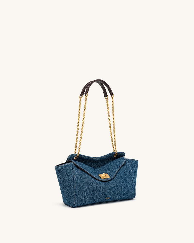 Lucia Envelope Chain Shoulder Bag - Blue Denim