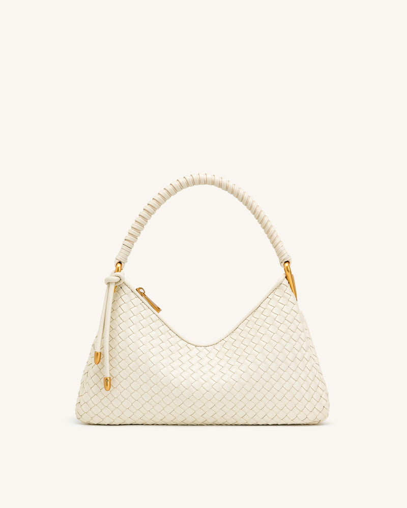 Lorena Woven Shoulder Bag - Ivory