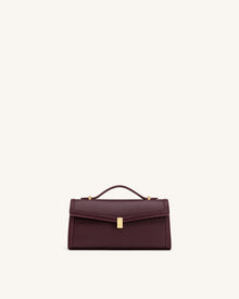 Delphine Saffiano Top Handle Bag - Deep Burgundy