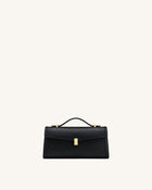 Delphine Saffiano Top Handle Bag - Black
