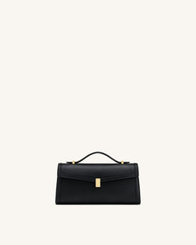 Delphine Saffiano Top Handle Bag - Black