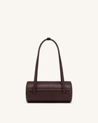 Solenne Barrel Shoulder Bag - Dark Brown