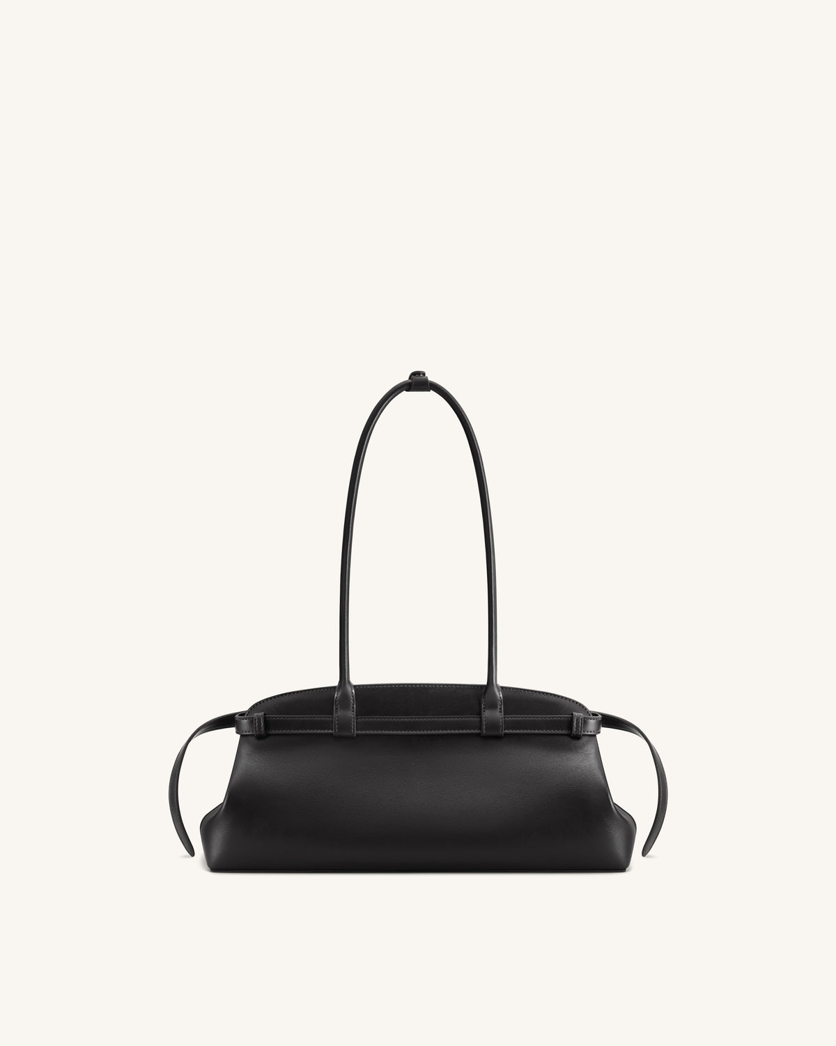 Arden Belt Detail East-West Shoulder Bag - Black