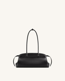 Arden Belt Detail East-West Shoulder Bag - Black
