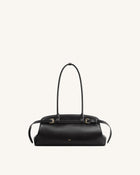 Arden Belt Detail East-West Shoulder Bag - Black