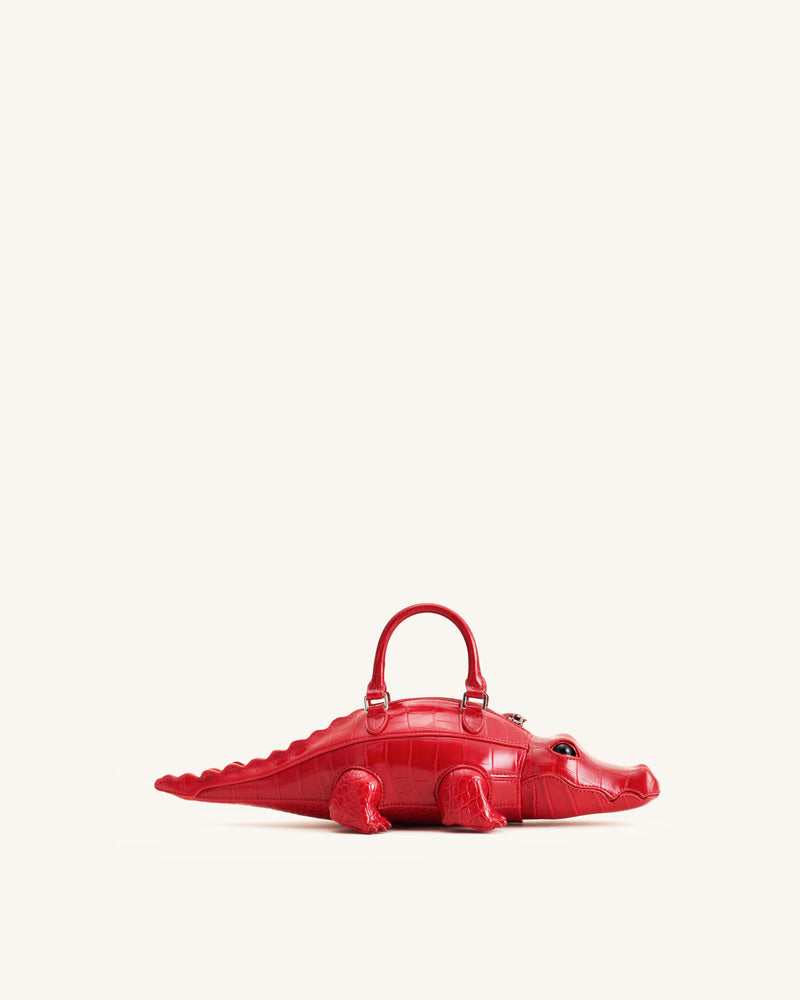 Jayden Crocodile Novelty Handbag - Red