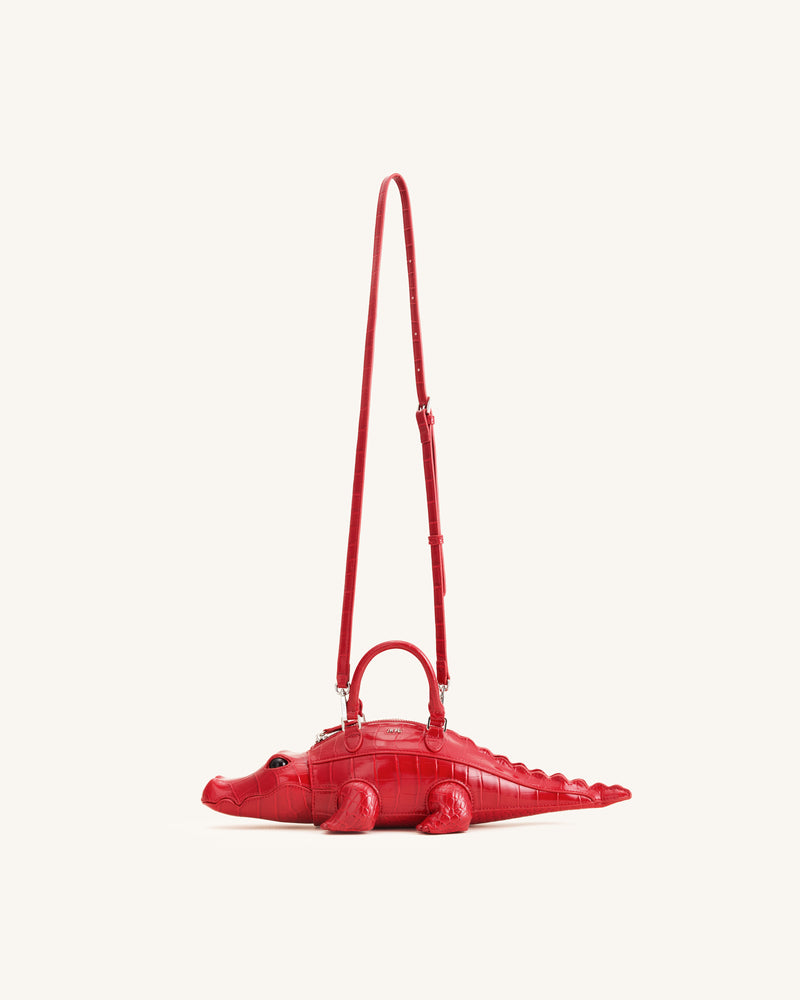 Jayden Crocodile Novelty Handbag - Red
