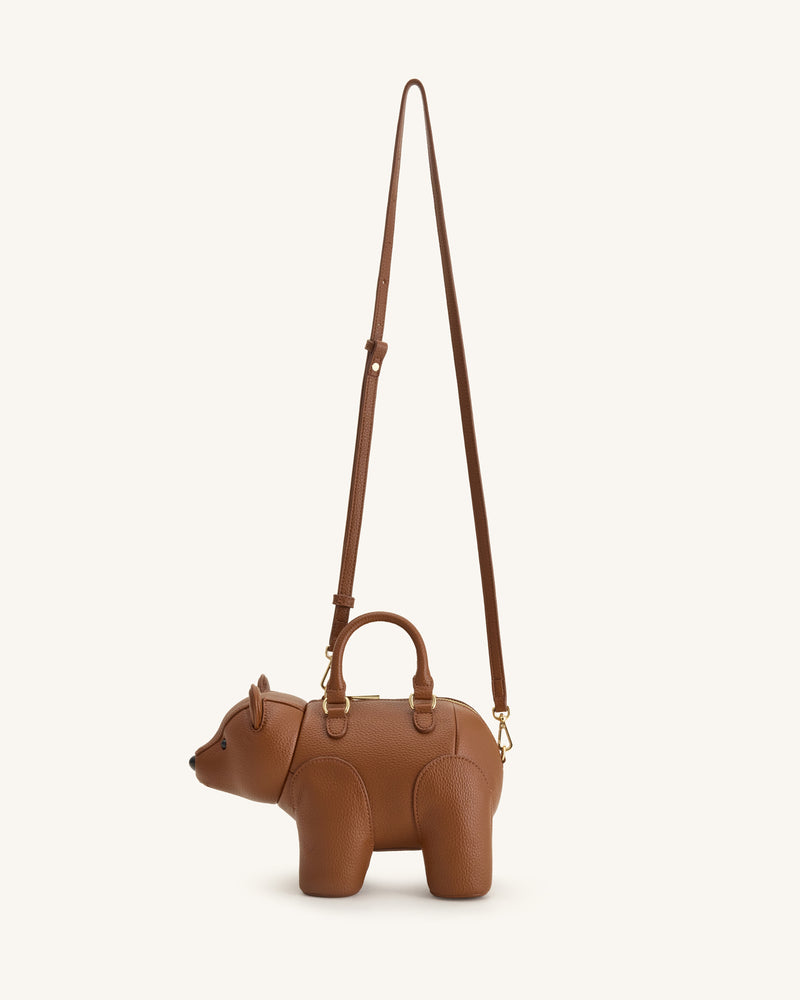 Bernie Bear Top Handle Bag - Brown