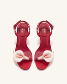 Alivia Calla Lily Gold Metal Heel Sandals - Red