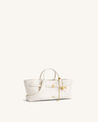 Maeve Dachshund Metal Charm Tote Bag - White