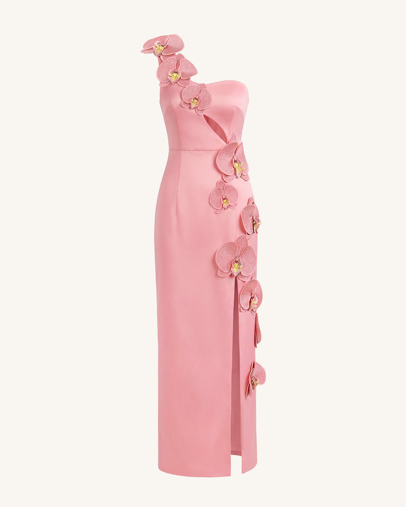 Orchid Embellished Cutout Slit Maxi Dress - Blush Pink