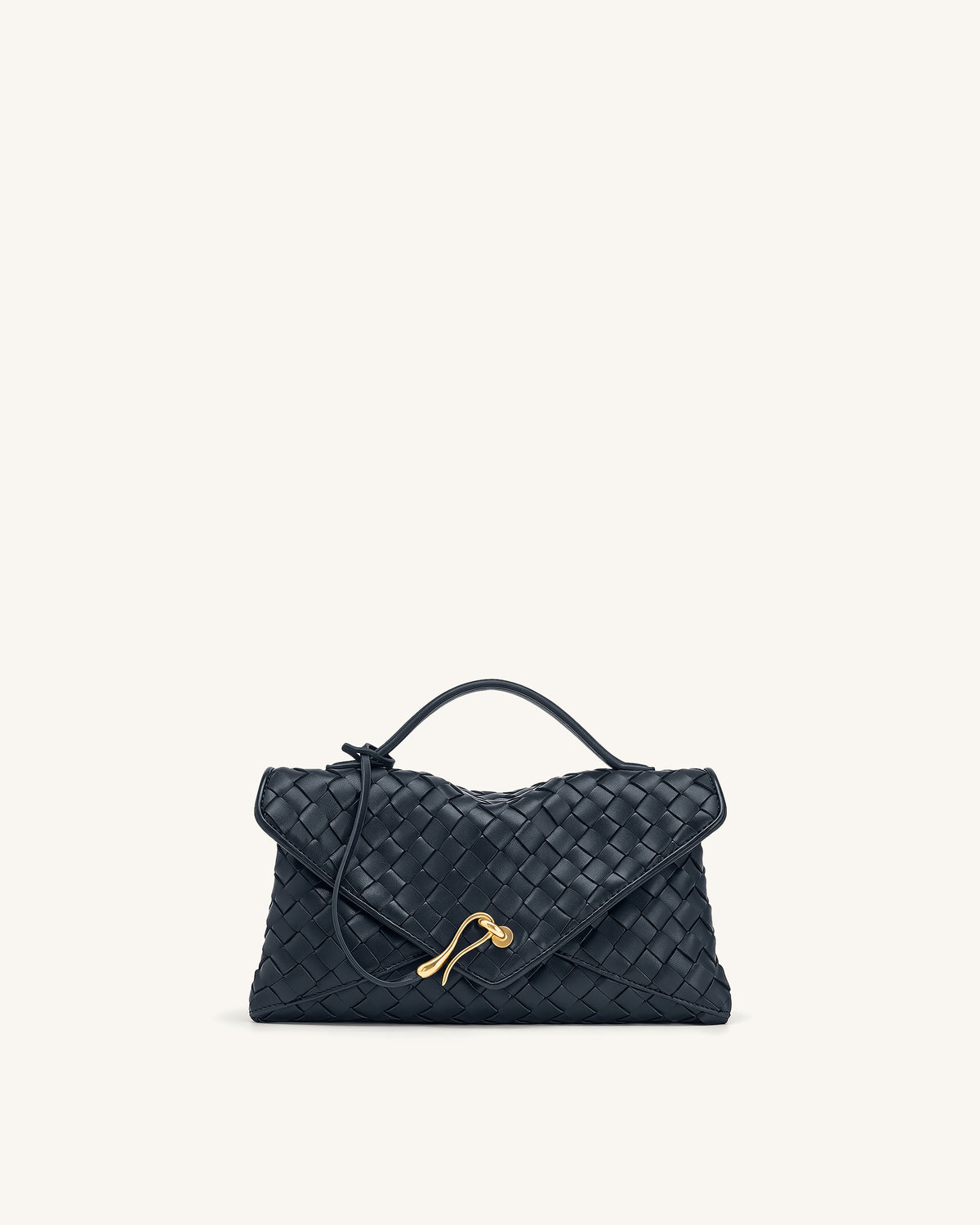 Celeste Woven Envelope Bag - Navy Blue