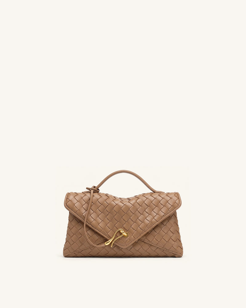 Celeste Woven Envelope Bag - Mocha Brown