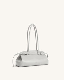 Arden Belt Detail East-West Shoulder Bag - Light Grey