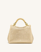 Lucia Classic Artificial Crystal Top Handle Bag - Champagne