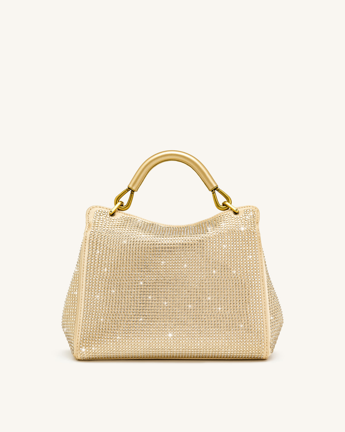 Lucia Classic Artificial Crystal Top Handle Bag - Champagne