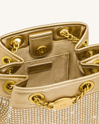 Yara Artificial Crystal Bucket Bag - Champagne