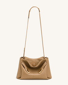Rhea Double Buckle Shoulder Bag - Camel