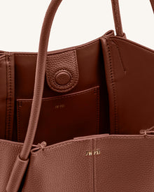 Nala Wide Tote Bag - Yellow Brown