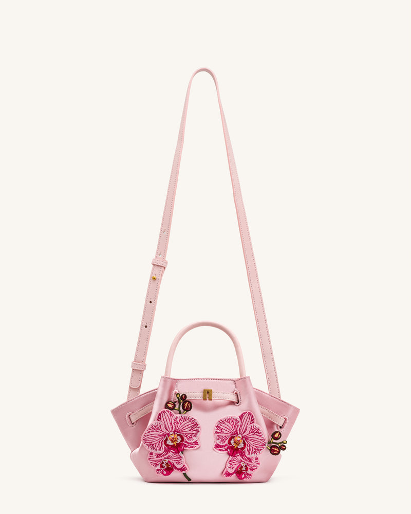 Hana Mini Phalaenopsis Orchid Embroidery Tote Bag - Pink