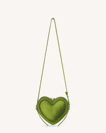Arlene Velvet Heart Shaped Bag - Green