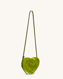 Arlene Velvet Heart Shaped Bag - Green