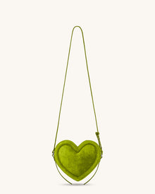 Arlene Velvet Heart Shaped Bag - Green