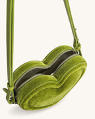 Arlene Velvet Heart Shaped Bag - Green