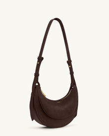 Sharon Faux Suede Crossbody Bag - Coffee Brown