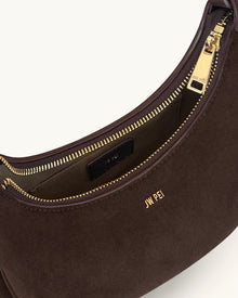 Sharon Faux Suede Crossbody Bag - Coffee Brown