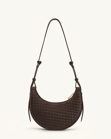 Sharon Woven Crossbody Bag - Coffee Brown