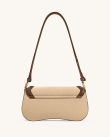 Joy Faux Suede Shoulder Bag - Khaki Brown
