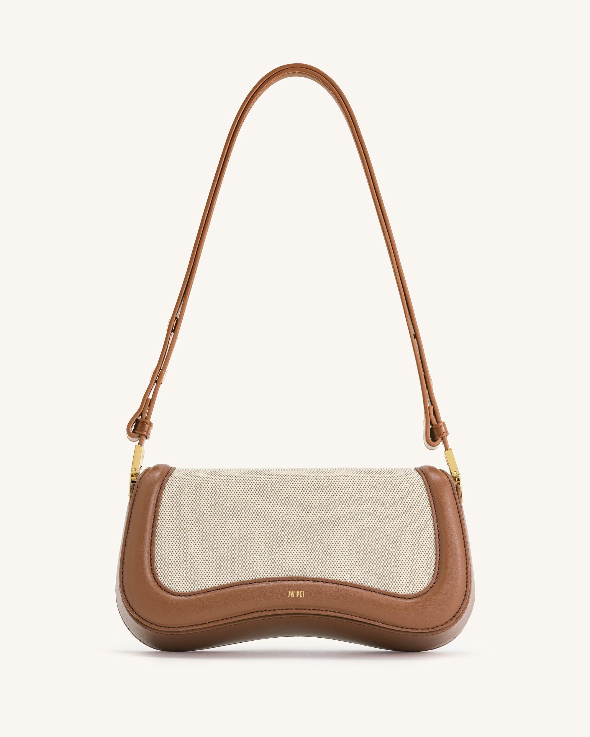 Joy Shoulder Bag - Brown Canvas | JW PEI